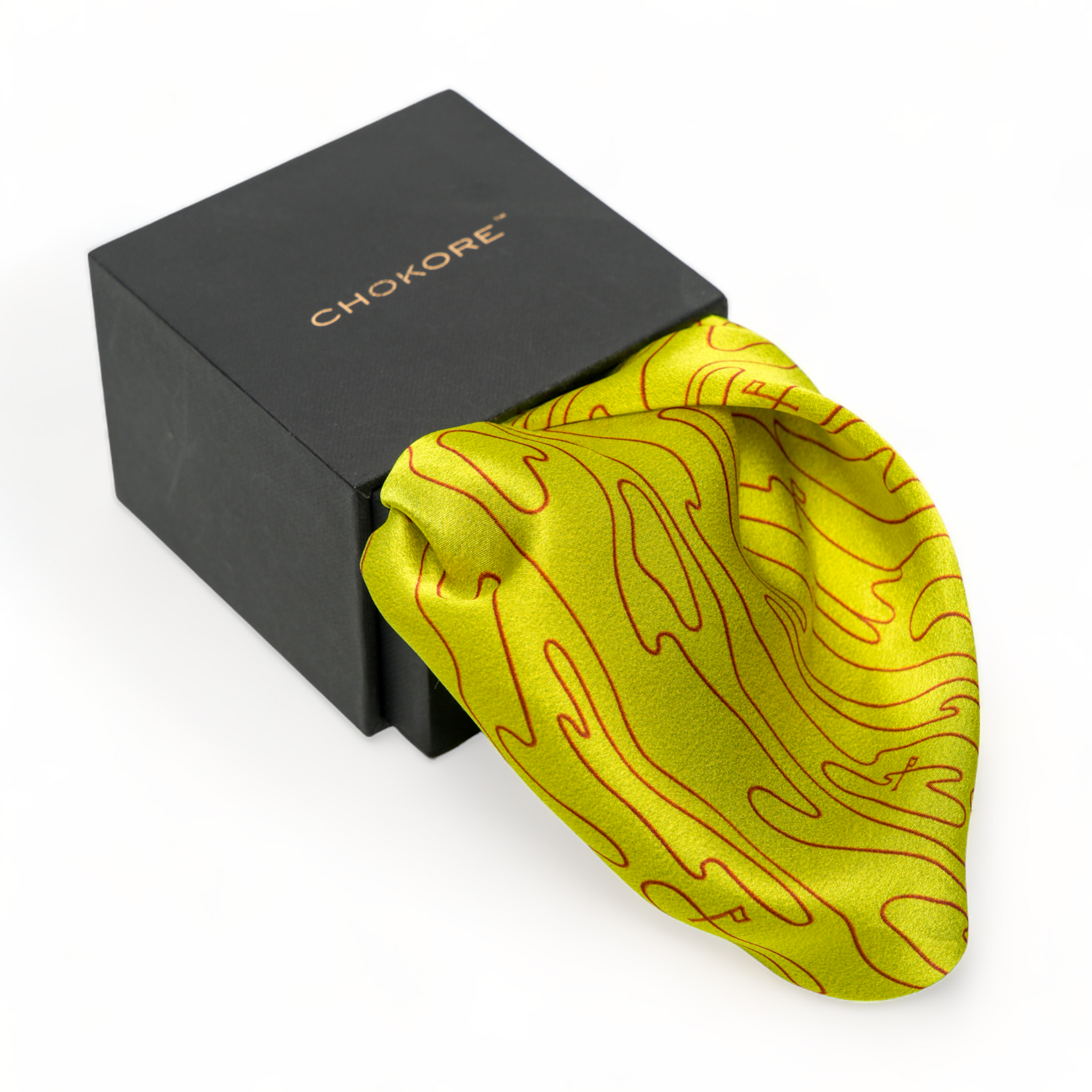 Chokore Chokore Citrine Flagstick Silk Pocket Square - Sporty Silks Range Chokore Citrine Flagstick Silk Pocket Square - Sporty Silks Range 