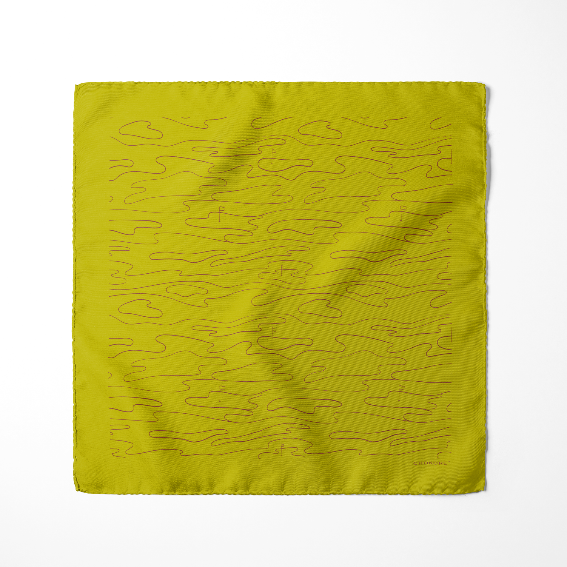 Chokore  Chokore Citrine Flagstick Silk Pocket Square - Sporty Silks Range 