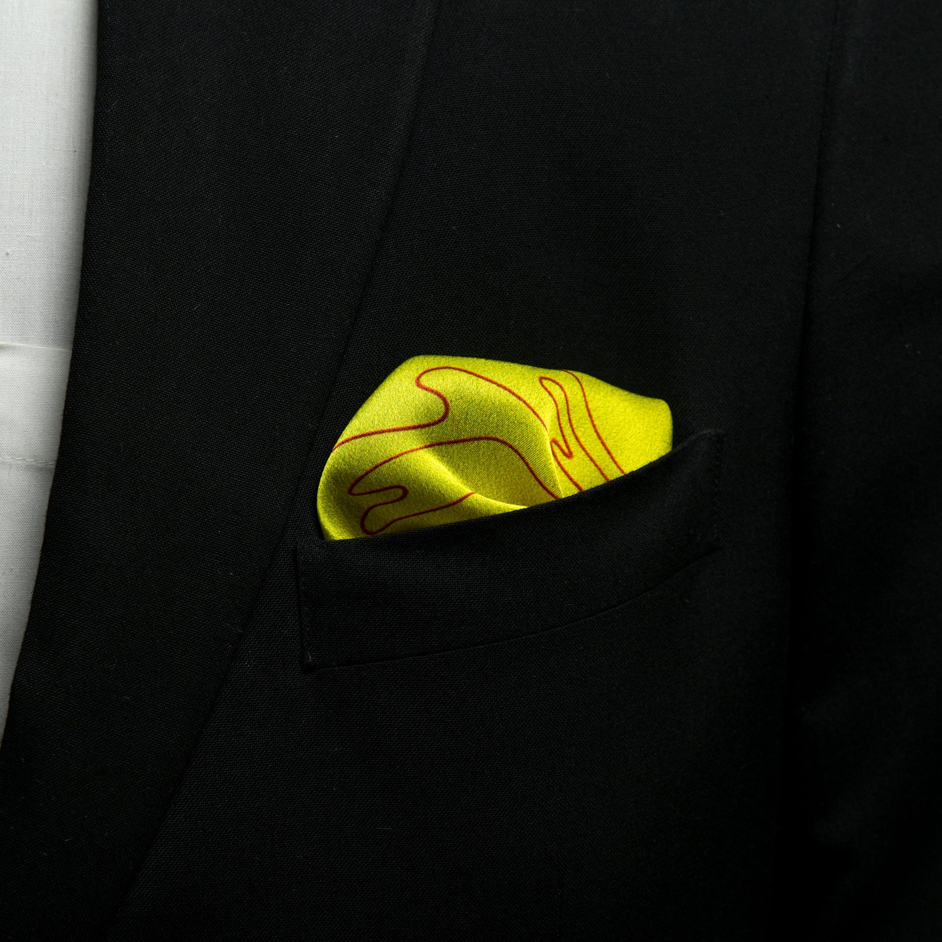 Chokore Chokore Citrine Flagstick Silk Pocket Square - Sporty Silks Range Chokore Citrine Flagstick Silk Pocket Square - Sporty Silks Range 