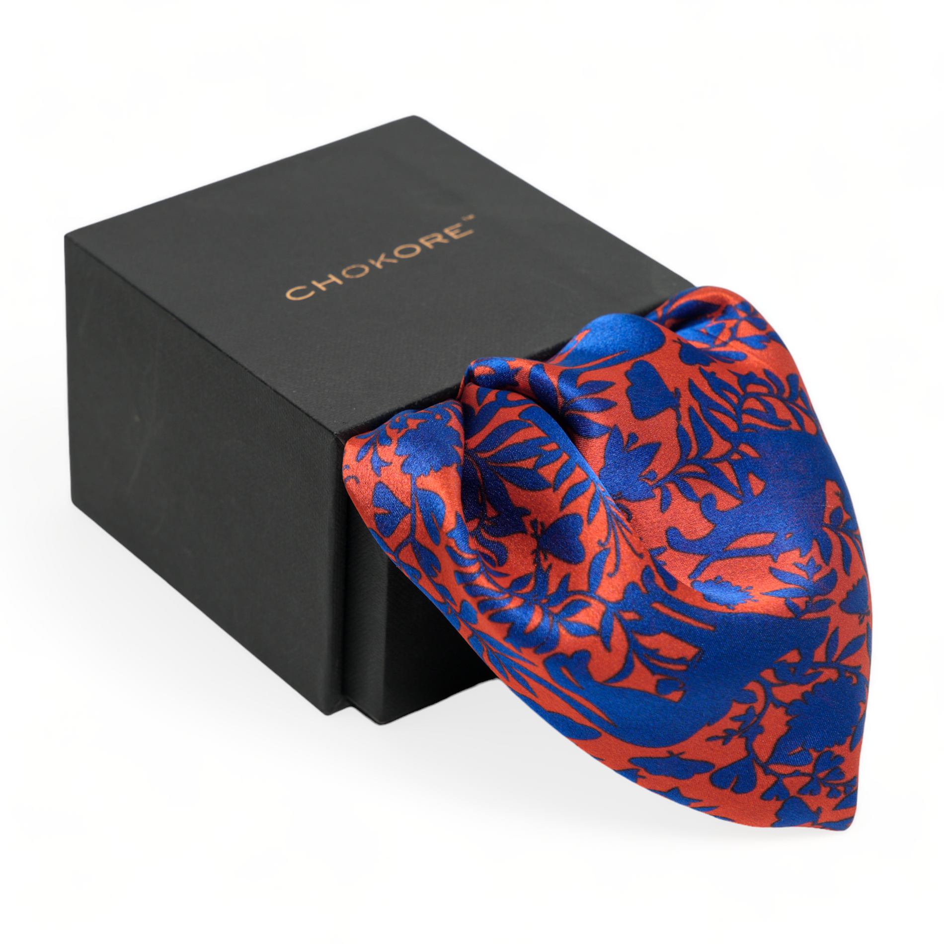 Chokore Chokore Red & Blue Animal print Silk Pocket Square - Wildlife Range Chokore Red & Blue Animal print Silk Pocket Square - Wildlife Range 