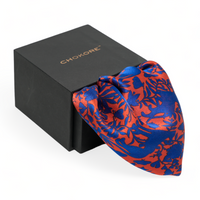 Chokore Chokore Red & Blue Animal print Silk Pocket Square - Wildlife Range