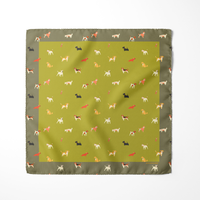 Chokore Chokore Olive Canine Silk Pocket Square - Wildlife Range