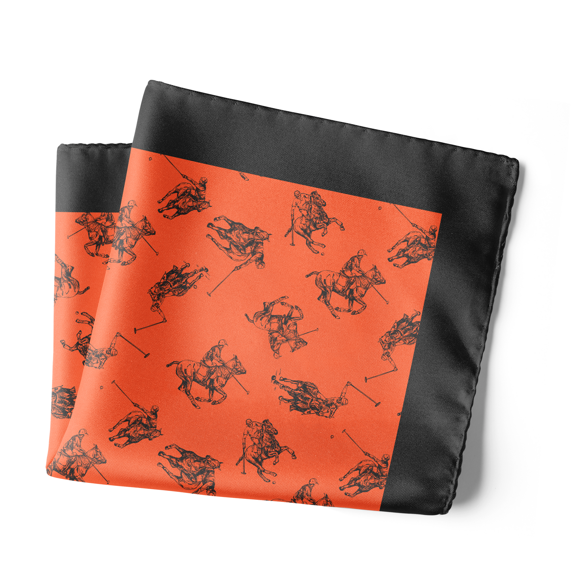 Chokore  Chokore Coral Polo Print Silk Pocket Square - Sporty Silks Range 