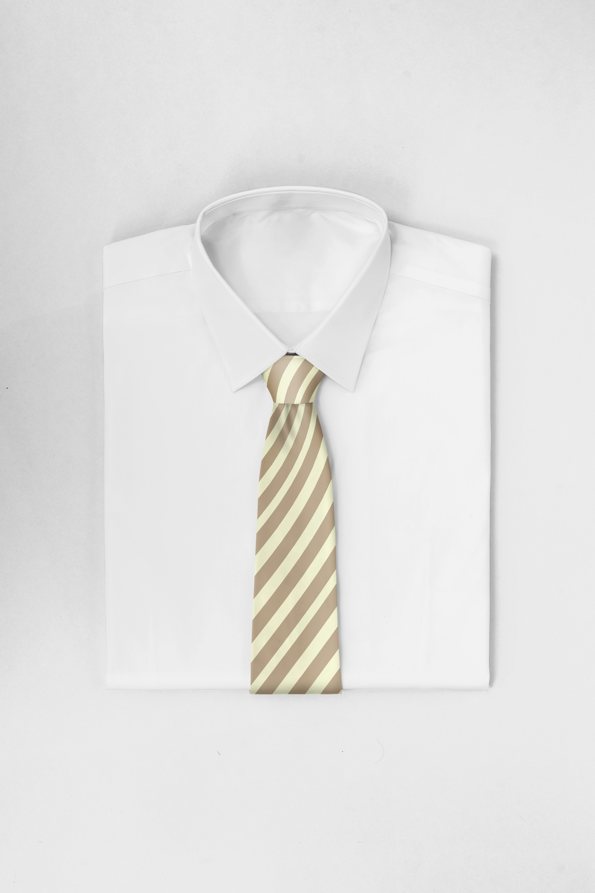 Chokore Chokore Off-White & Beige Stripes Silk Necktie - Plaids Range Chokore Off-White & Beige Stripes Silk Necktie - Plaids Range 