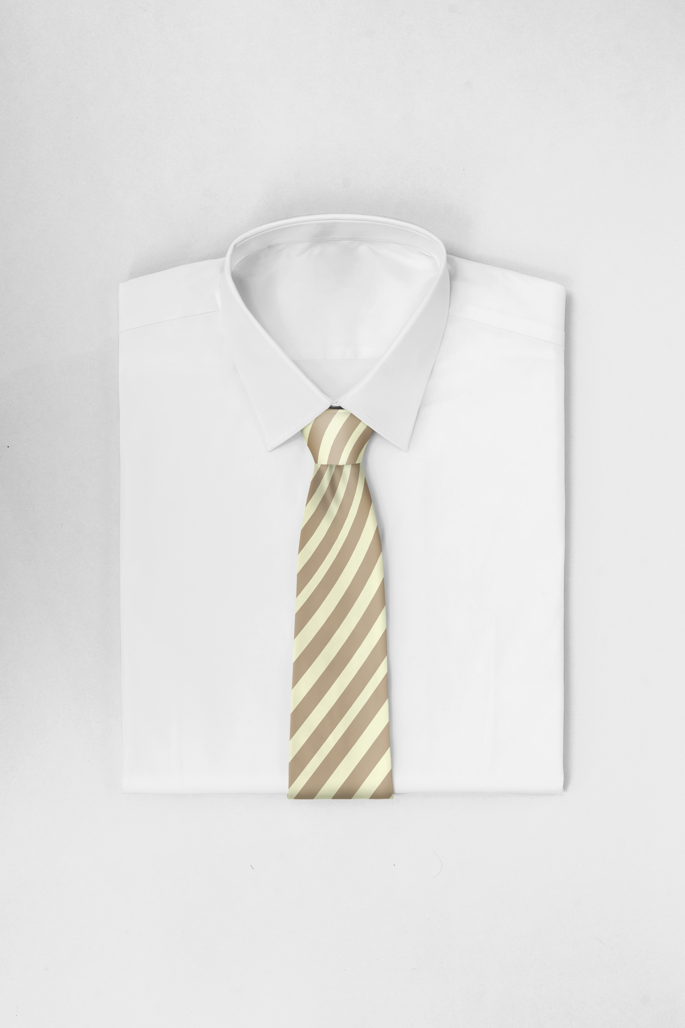 Chokore Off-White & Beige Stripes Silk Necktie - Plaids Range