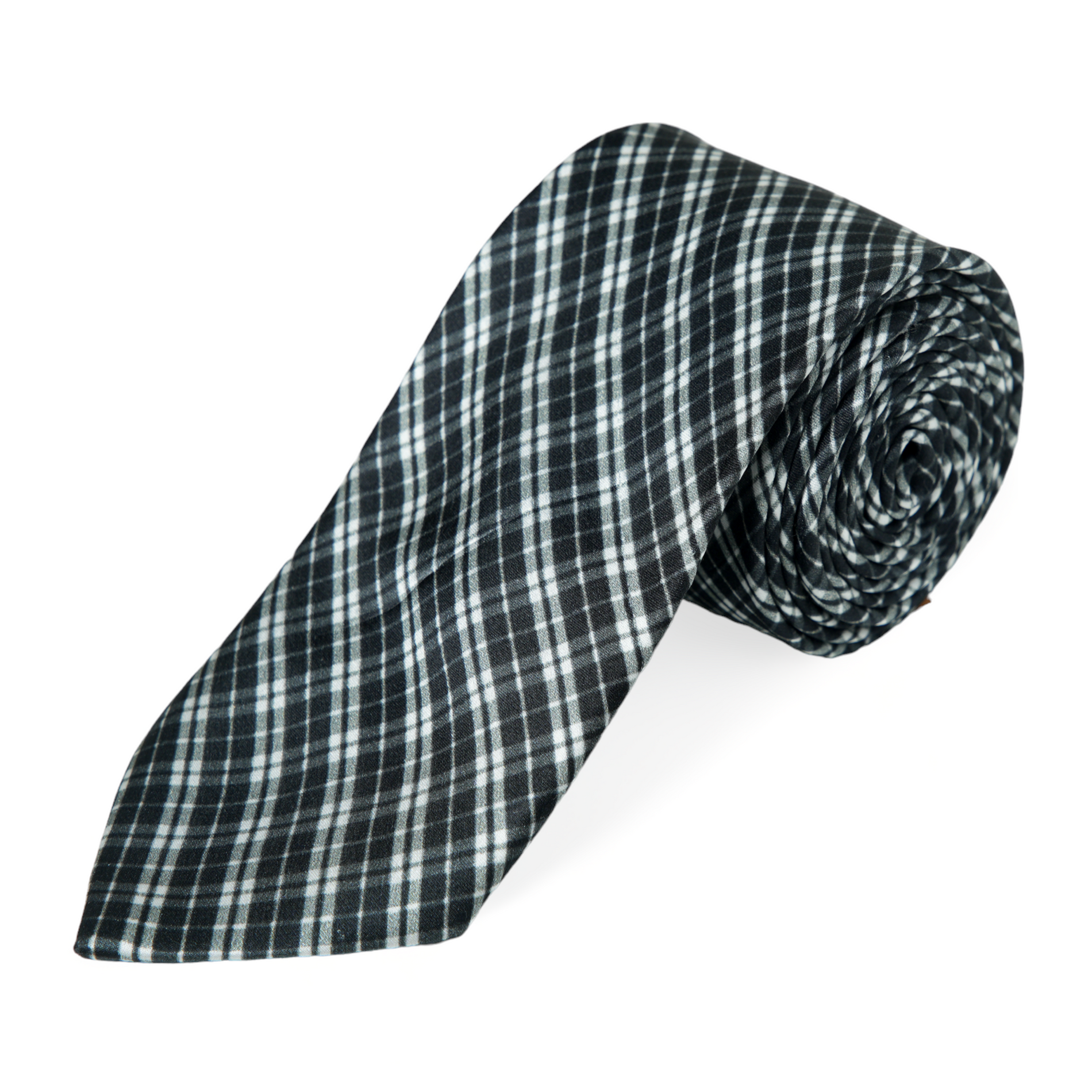 Chokore Chokore Black Tartan Plaid Silk Necktie - Plaids Range Chokore Black Tartan Plaid Silk Necktie - Plaids Range 