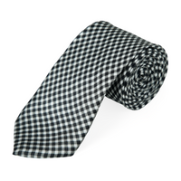 Chokore Chokore Black & White Gingham Silk Necktie - Plaids Range