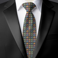 Chokore Chokore Multi-colour Elephants Silk Tie - Wildlife range