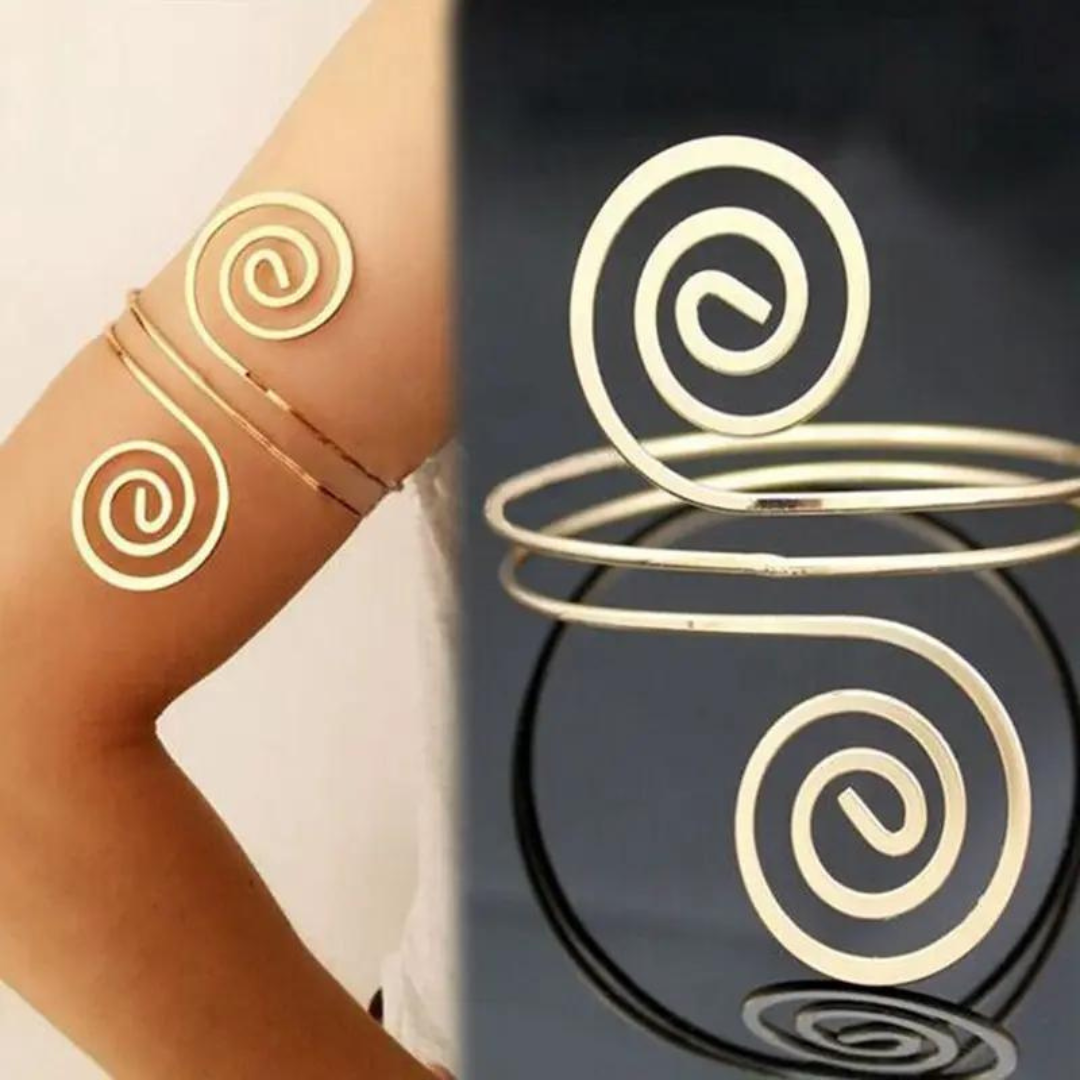 Chokore Chokore Swirl Upper Arm cuff  (Silver) Chokore Swirl Upper Arm cuff  (Silver) 