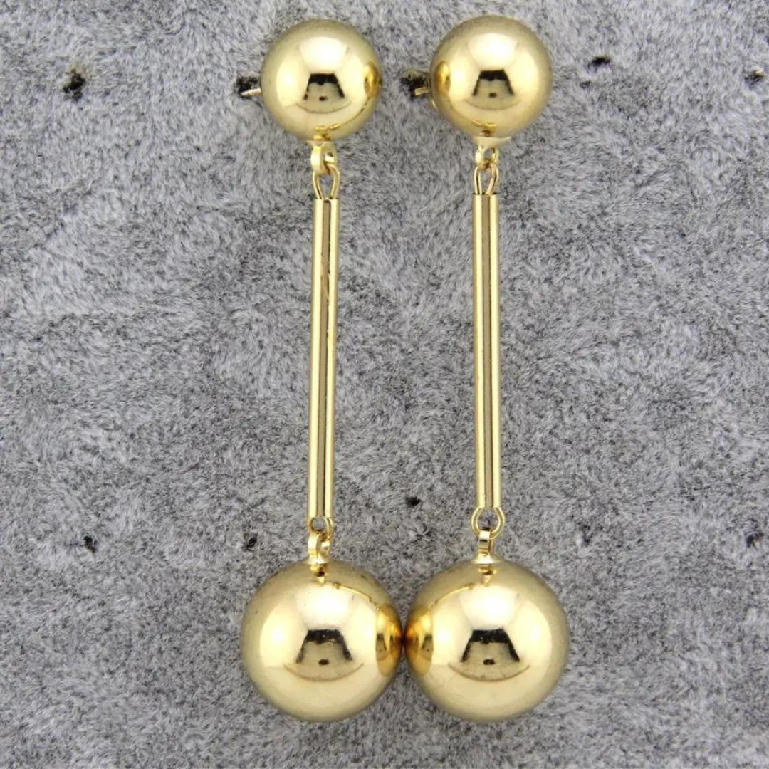 Chokore Chokore Golden Ball Drop Earrings Chokore Golden Ball Drop Earrings 