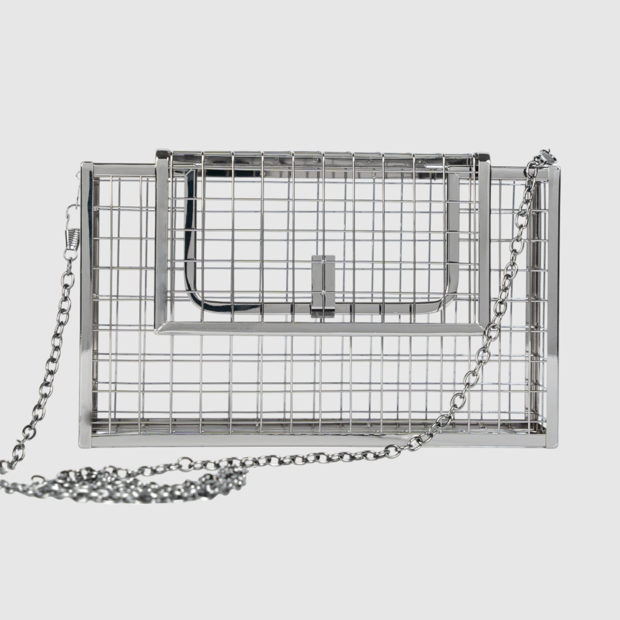 Chokore Metallic Cage Handbag (Silver)