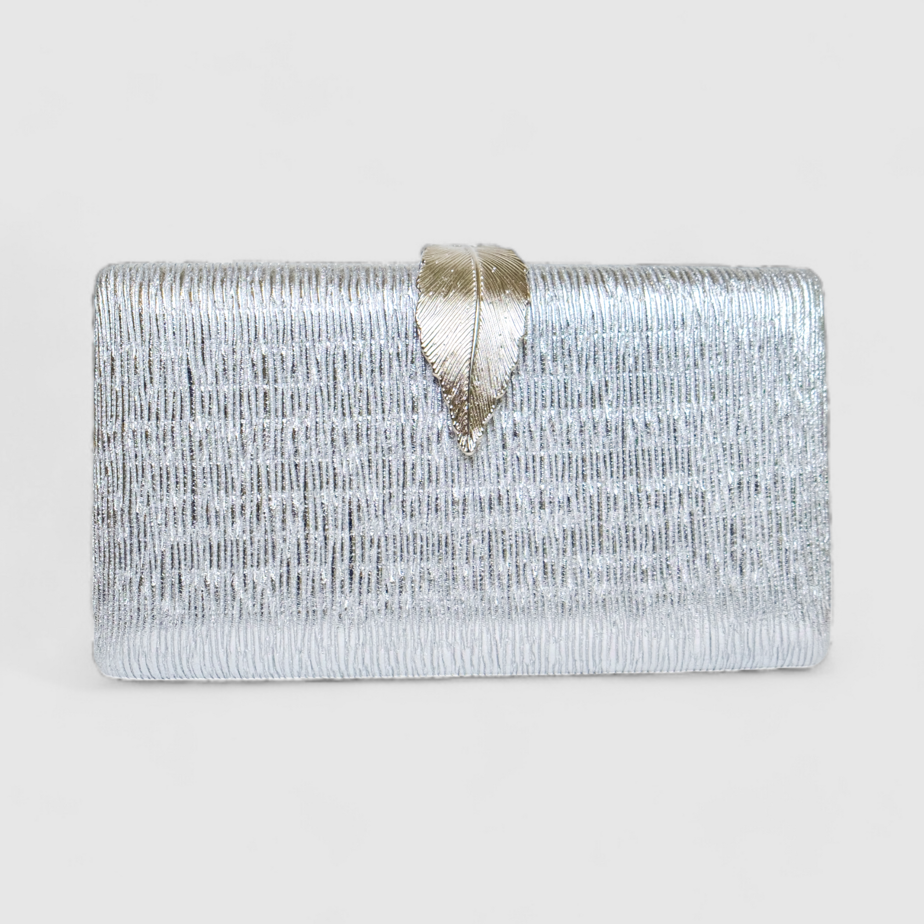 Chokore  Chokore Shimmery Leaf Clutch/Handbag (Silver) 