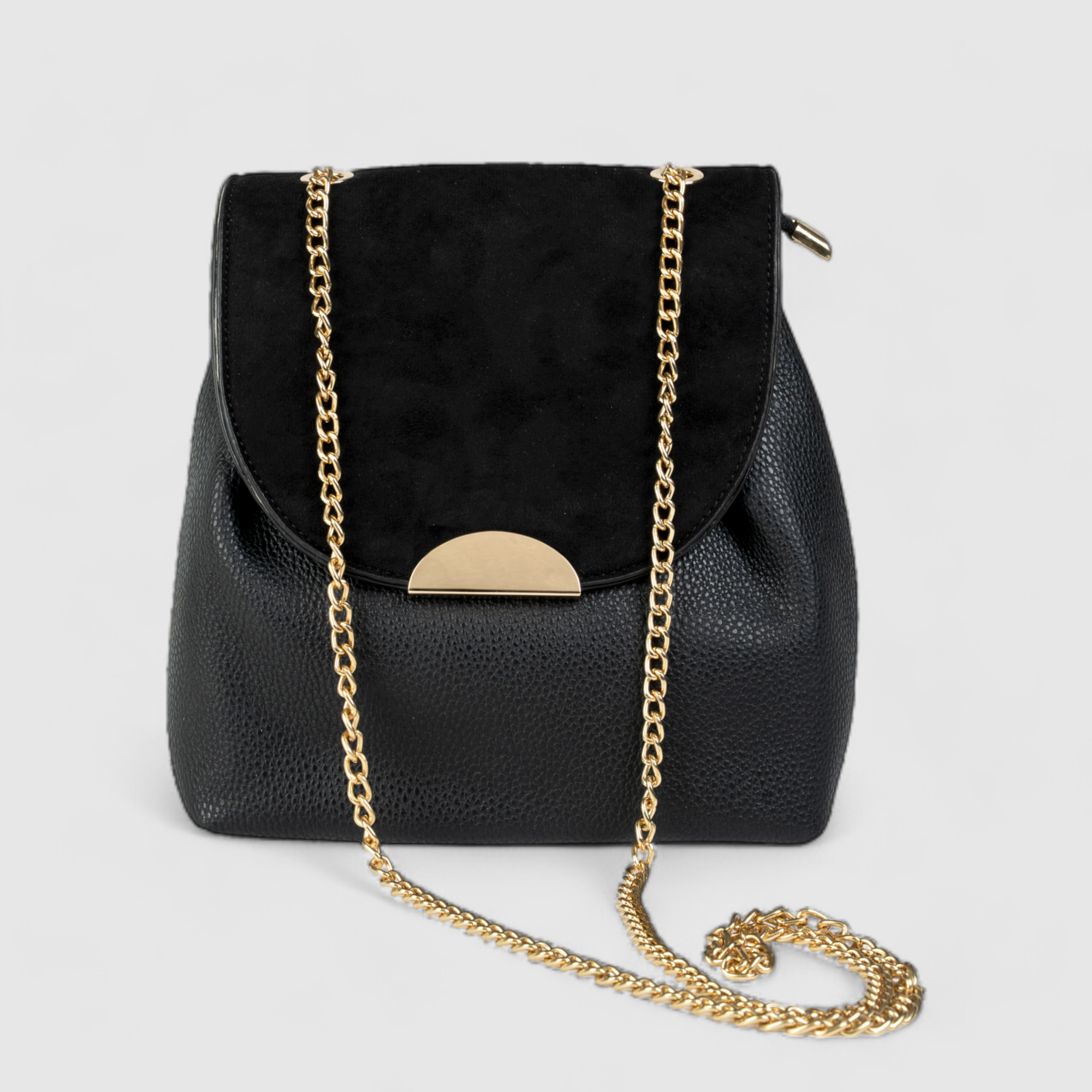 Chokore Crossbody Bag with Metal Closure (Black)