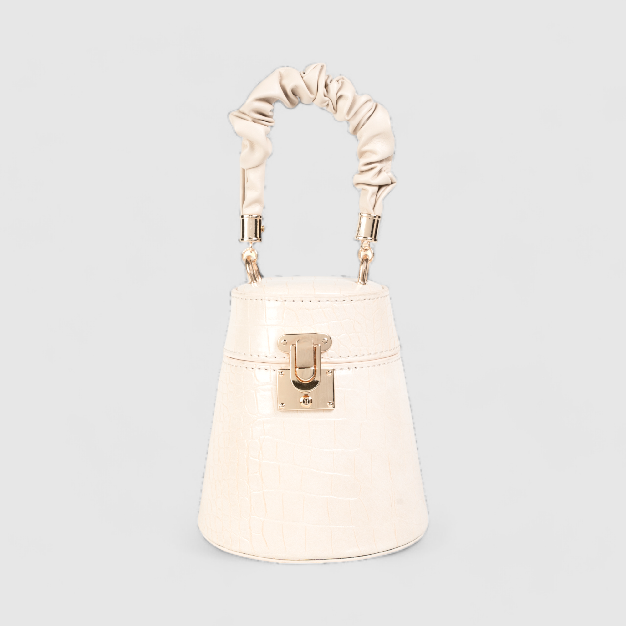 Chokore Crocodile Pattern Mini Bucket Bag (Beige)