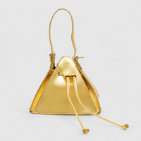 Chokore Chokore Vegan Leather Triangle Potli Bag (Golden)