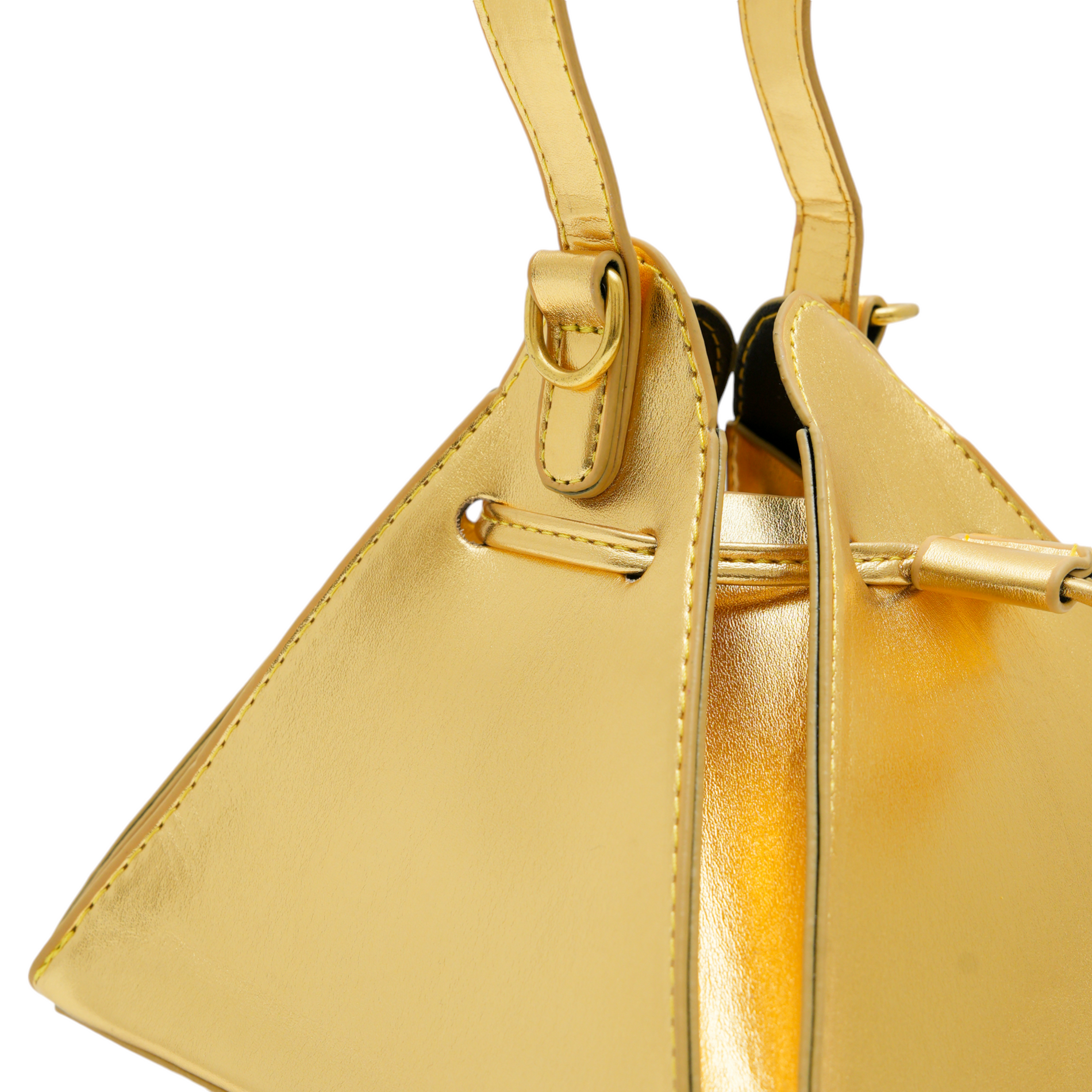 Chokore Chokore Vegan Leather Triangle Potli Bag (Golden) Chokore Vegan Leather Triangle Potli Bag (Golden) 