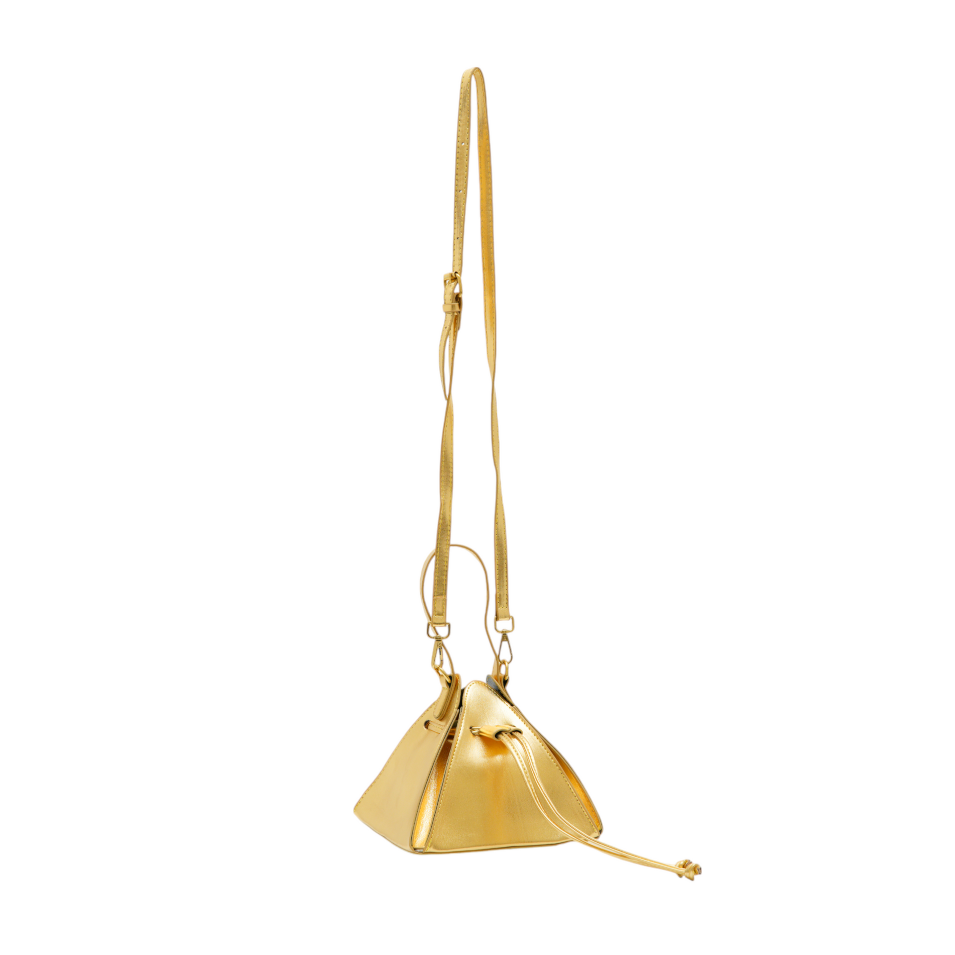 Chokore Chokore Vegan Leather Triangle Potli Bag (Golden) Chokore Vegan Leather Triangle Potli Bag (Golden) 