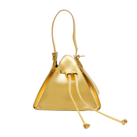 Chokore Chokore Vegan Leather Triangle Potli Bag (Golden)