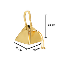 Chokore Chokore Vegan Leather Triangle Potli Bag (Golden)