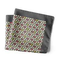 Chokore Chokore Dark Gray Baby Elephants Silk Pocket Square - Wildlife Range