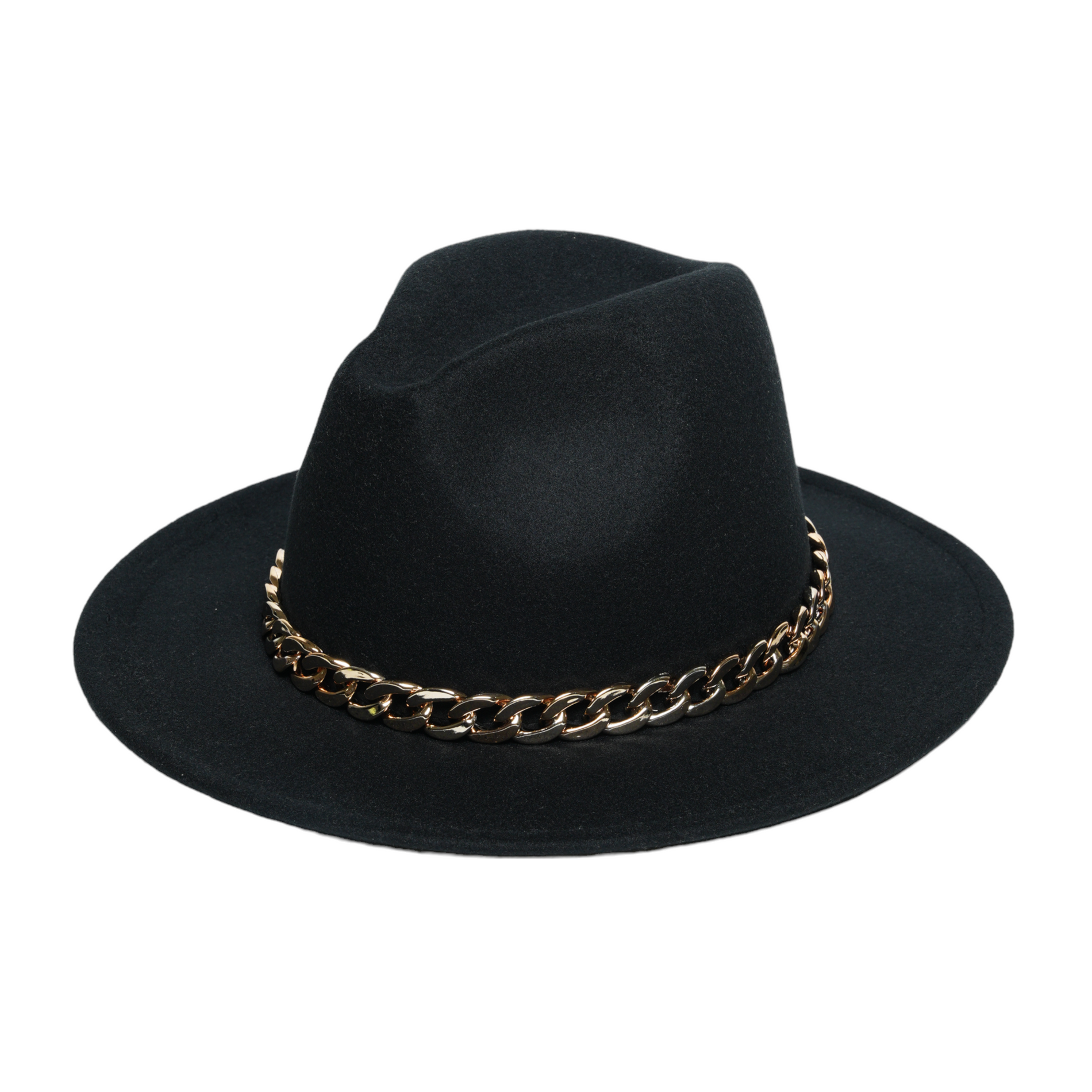 Chokore Chokore Classic Fedora Hat with Stylish Chain Belt (Black) Chokore Classic Fedora Hat with Stylish Chain Belt (Black) 