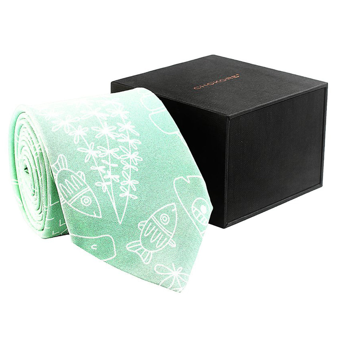 Chokore Chokore Sea Green & White Silk Tie - Marine line Chokore Sea Green & White Silk Tie - Marine line 