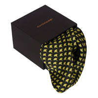 Chokore Chokore Yellow & Black Silk Pocket Square - Indian At Heart line