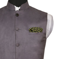 Chokore Chokore Yellow & Black Silk Pocket Square - Indian At Heart line