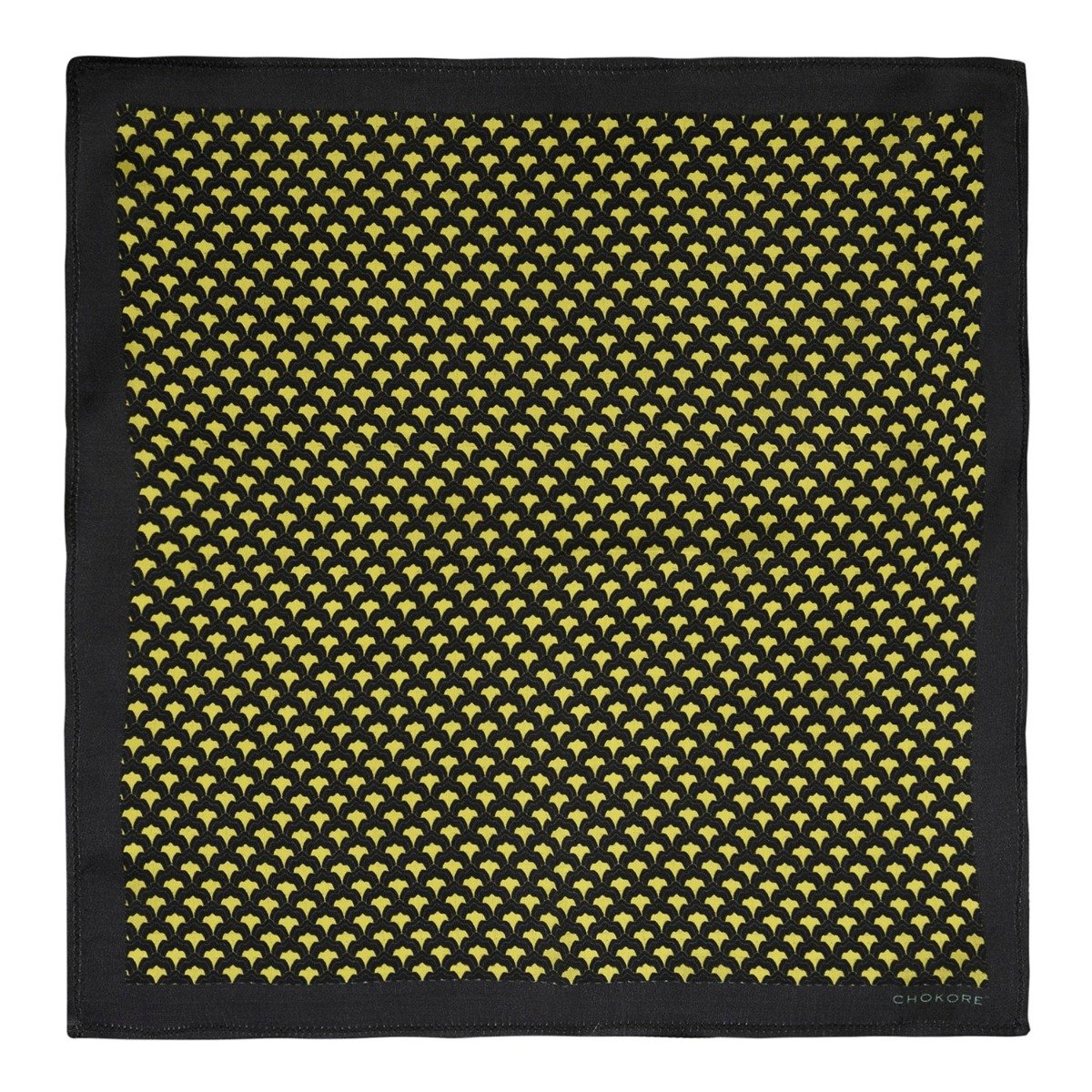 Chokore Chokore Yellow & Black Silk Pocket Square - Indian At Heart line Chokore Yellow & Black Silk Pocket Square - Indian At Heart line 