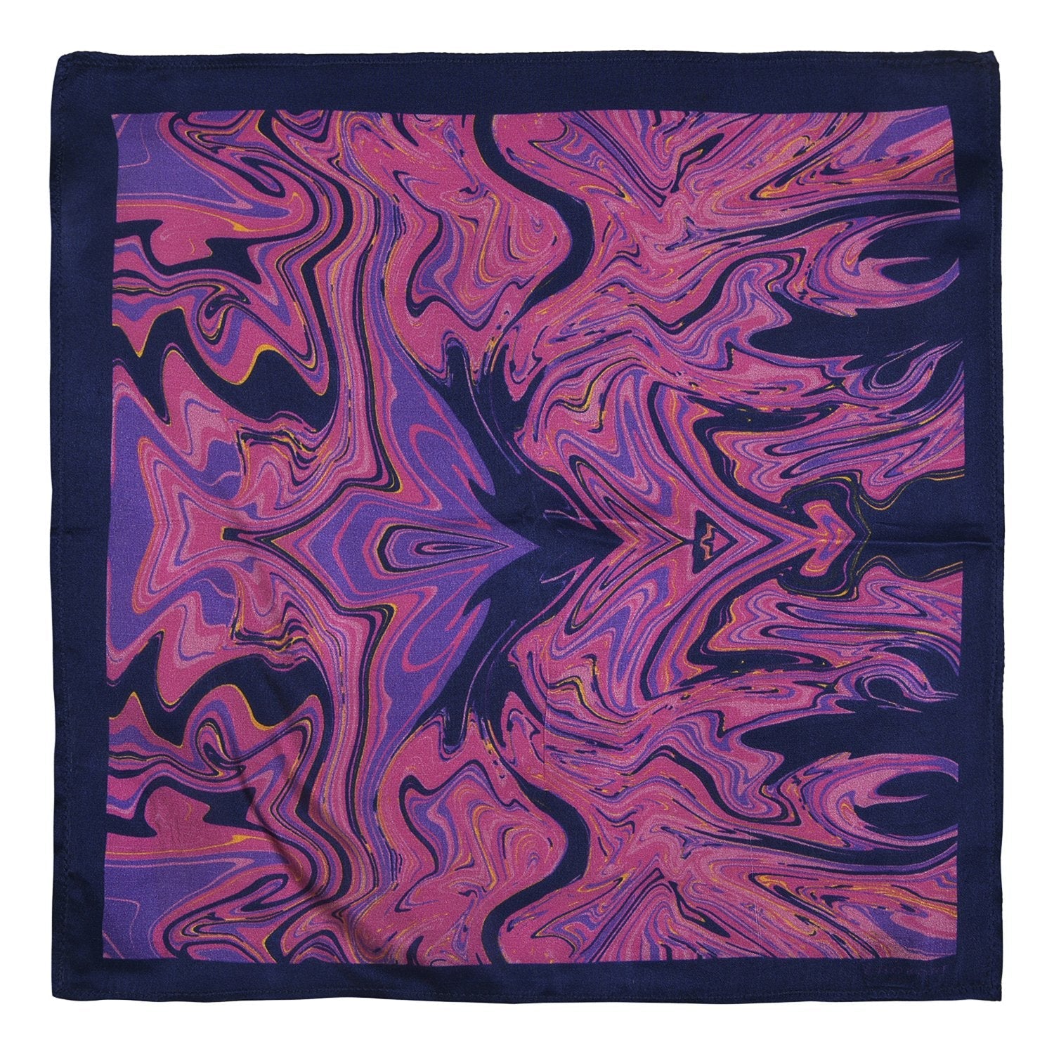 Chokore  Chokore Navy blue & purple Silk Pocket Square from the Marble Design range 