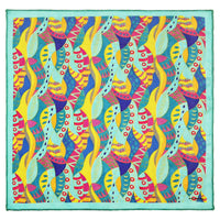 Chokore Chokore Turquoise & Orange Pocket Square - Marine line