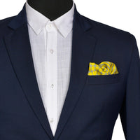 Chokore Chokore 2-in-1 Yellow & Light Grey Silk Pocket Square