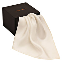 Chokore Chokore White Pure Silk Pocket Square, from the Solids Line