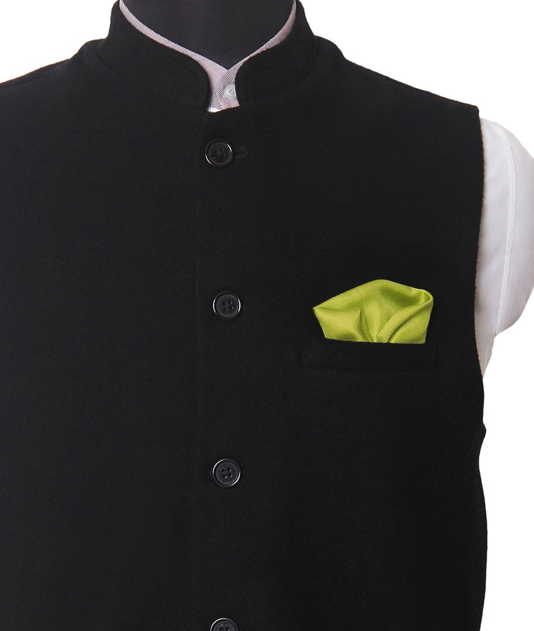 Chokore Lime Green Pure Silk Pocket Square, from the Solids Line