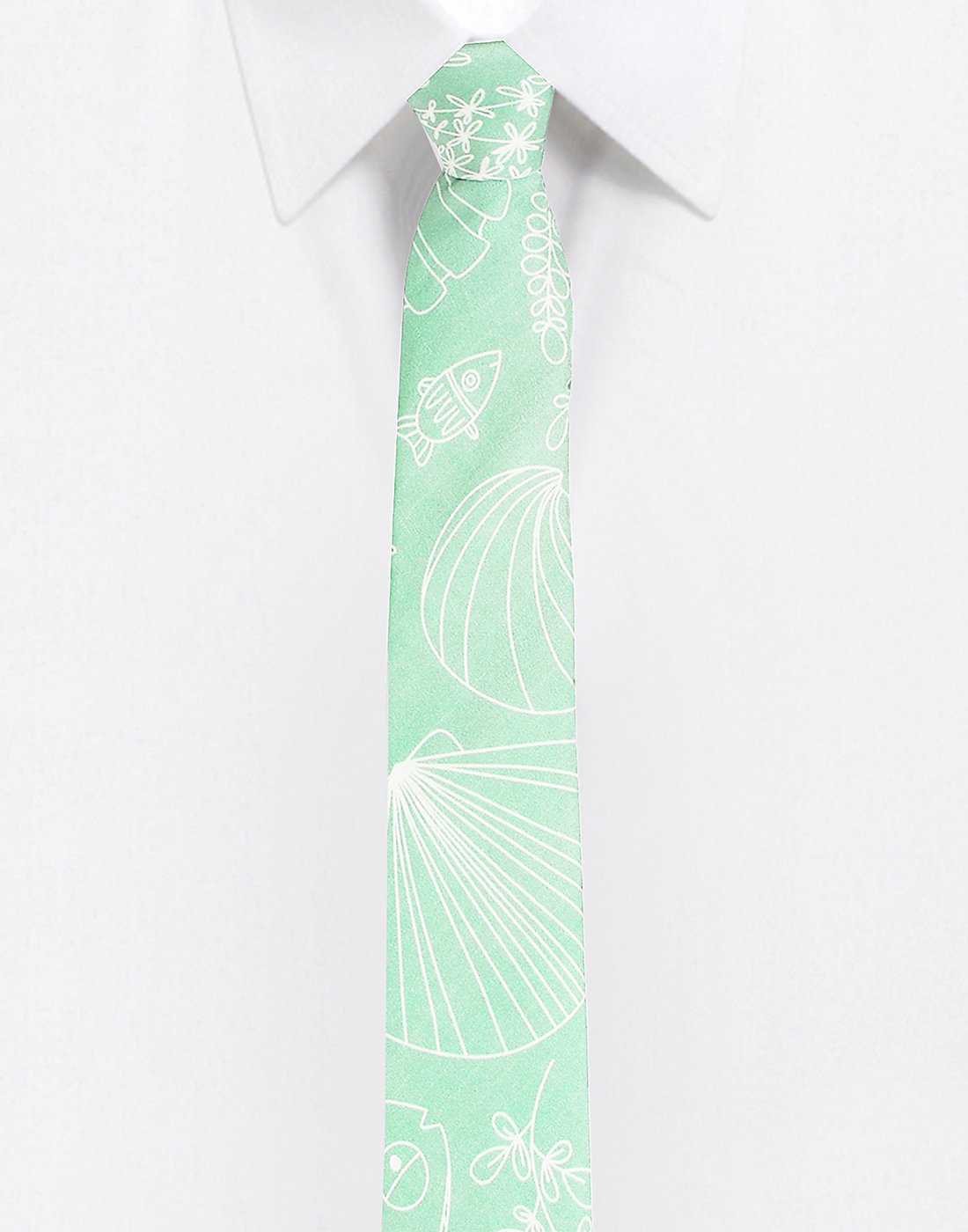 Chokore Chokore Sea Green & White Silk Tie - Marine line Chokore Sea Green & White Silk Tie - Marine line 