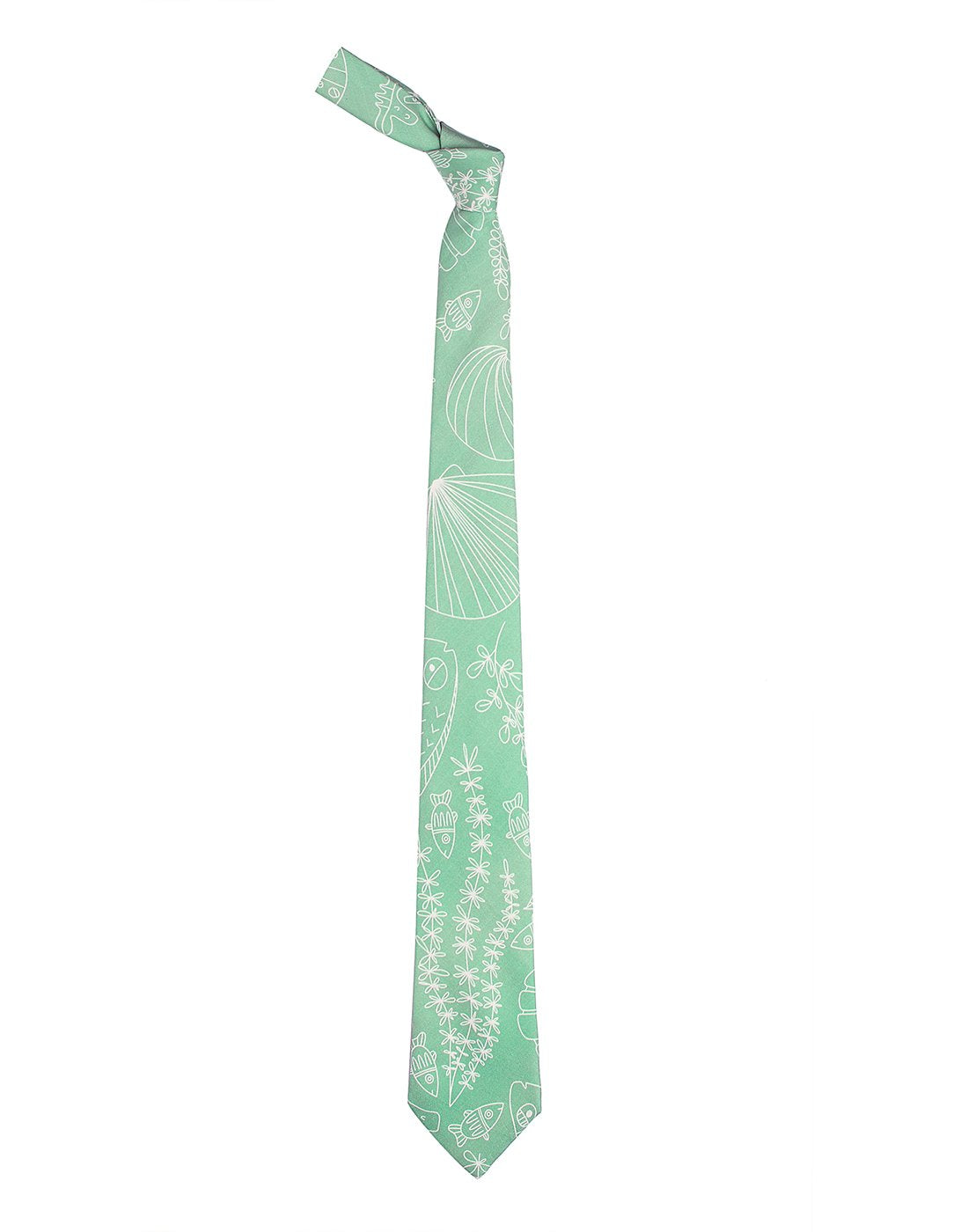 Chokore Chokore Sea Green & White Silk Tie - Marine line Chokore Sea Green & White Silk Tie - Marine line 