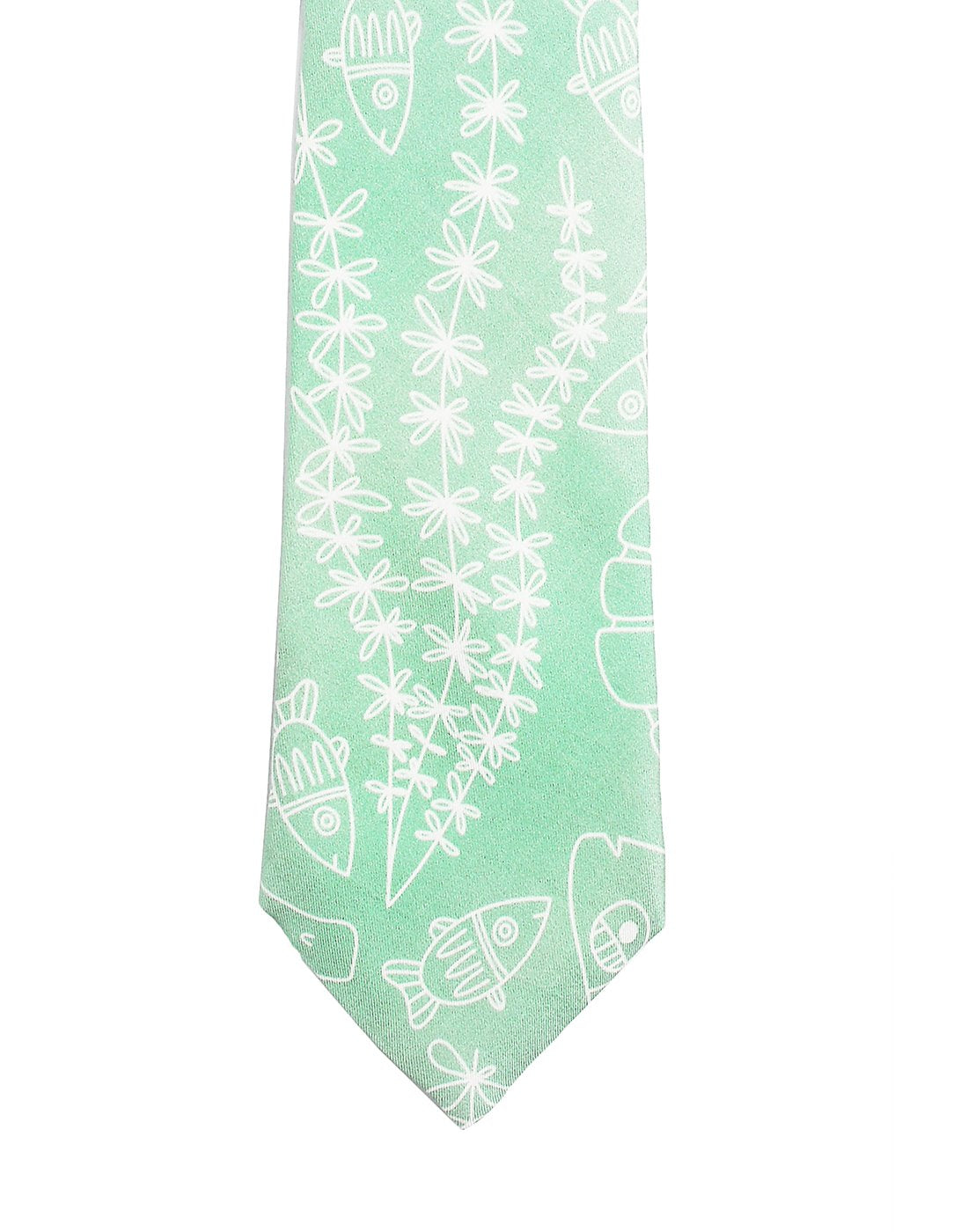 Chokore Chokore Sea Green & White Silk Tie - Marine line Chokore Sea Green & White Silk Tie - Marine line 