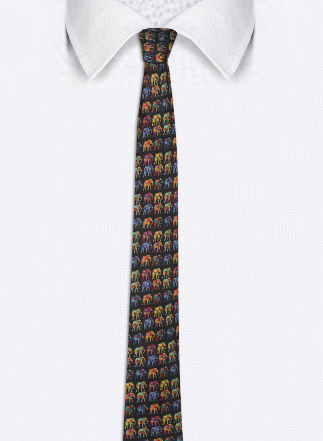 Chokore Chokore Multi-colour Elephants Silk Tie - Wildlife range Chokore Multi-colour Elephants Silk Tie - Wildlife range 