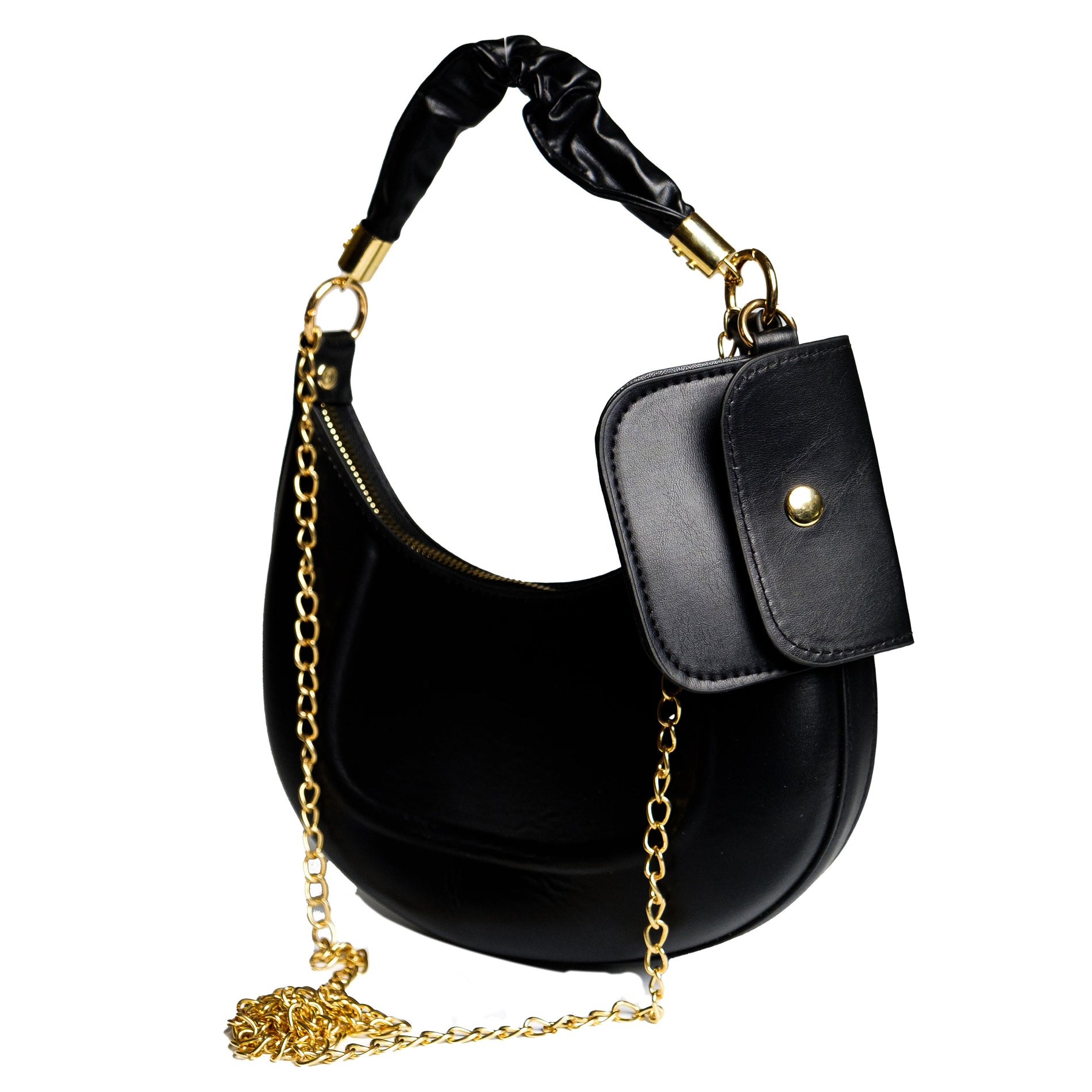 Chokore Chokore Baguette Bag with Gold Chain (Black) Chokore Baguette Bag with Gold Chain (Black) 