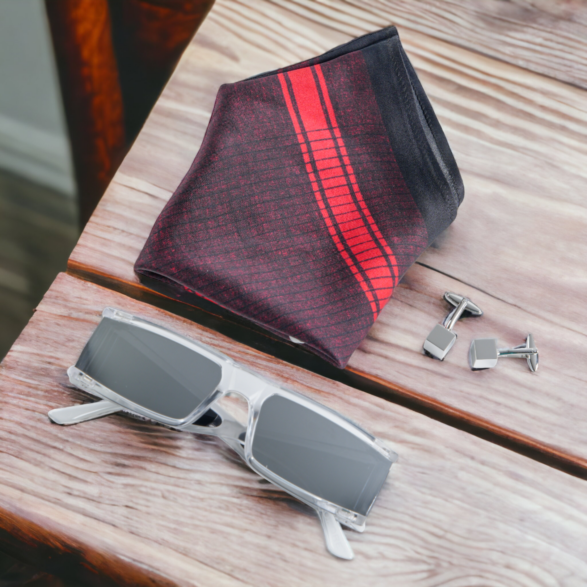 Chokore  Chokore Special 3-in-1 Gift Set (Pocket Square, Cufflinks, & Sunglasses) 