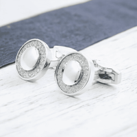 Chokore Chokore Silver Sandstone Cufflinks