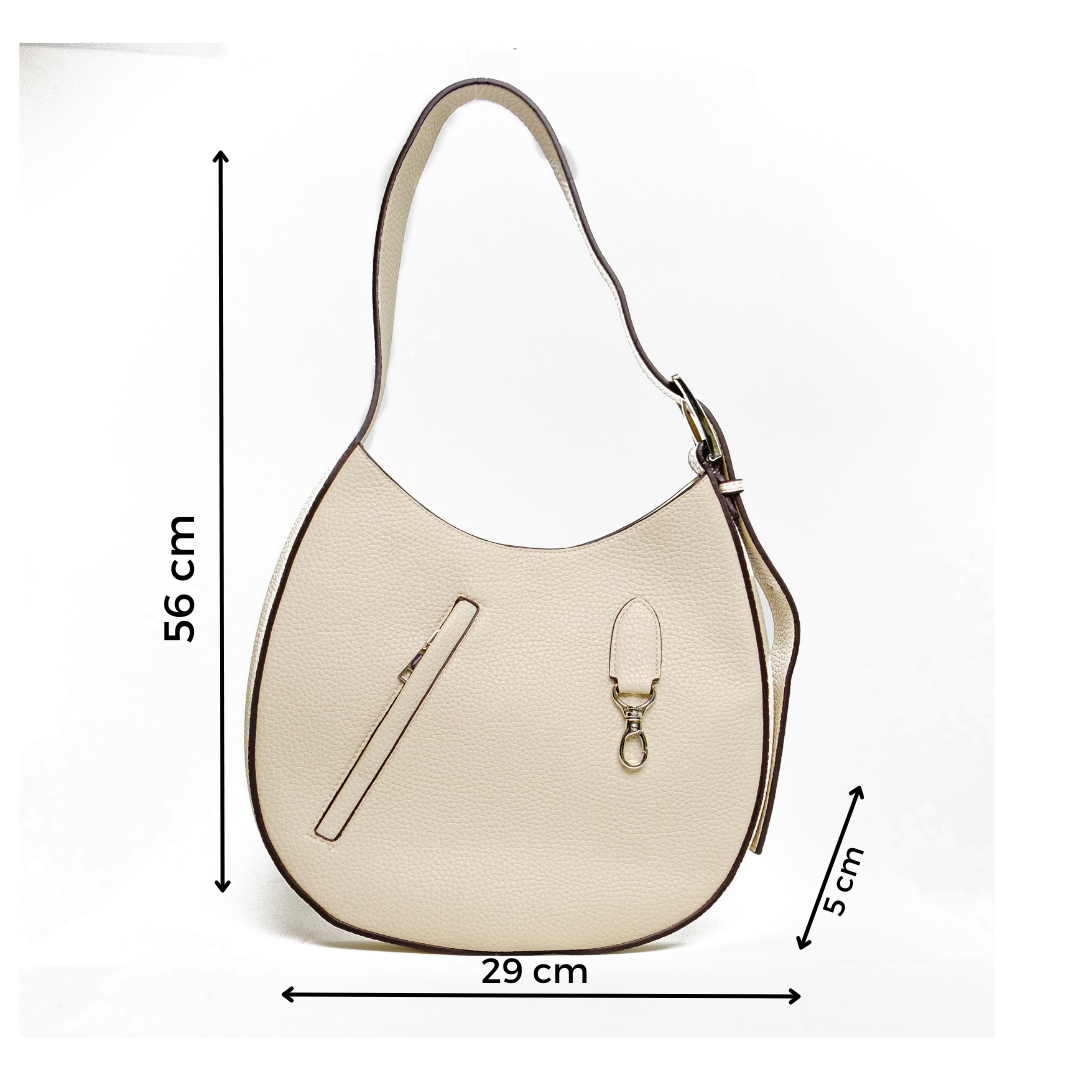 Chokore Chokore Round Hobo Bag with Shoulder Belt (White) Chokore Round Hobo Bag with Shoulder Belt (White) 