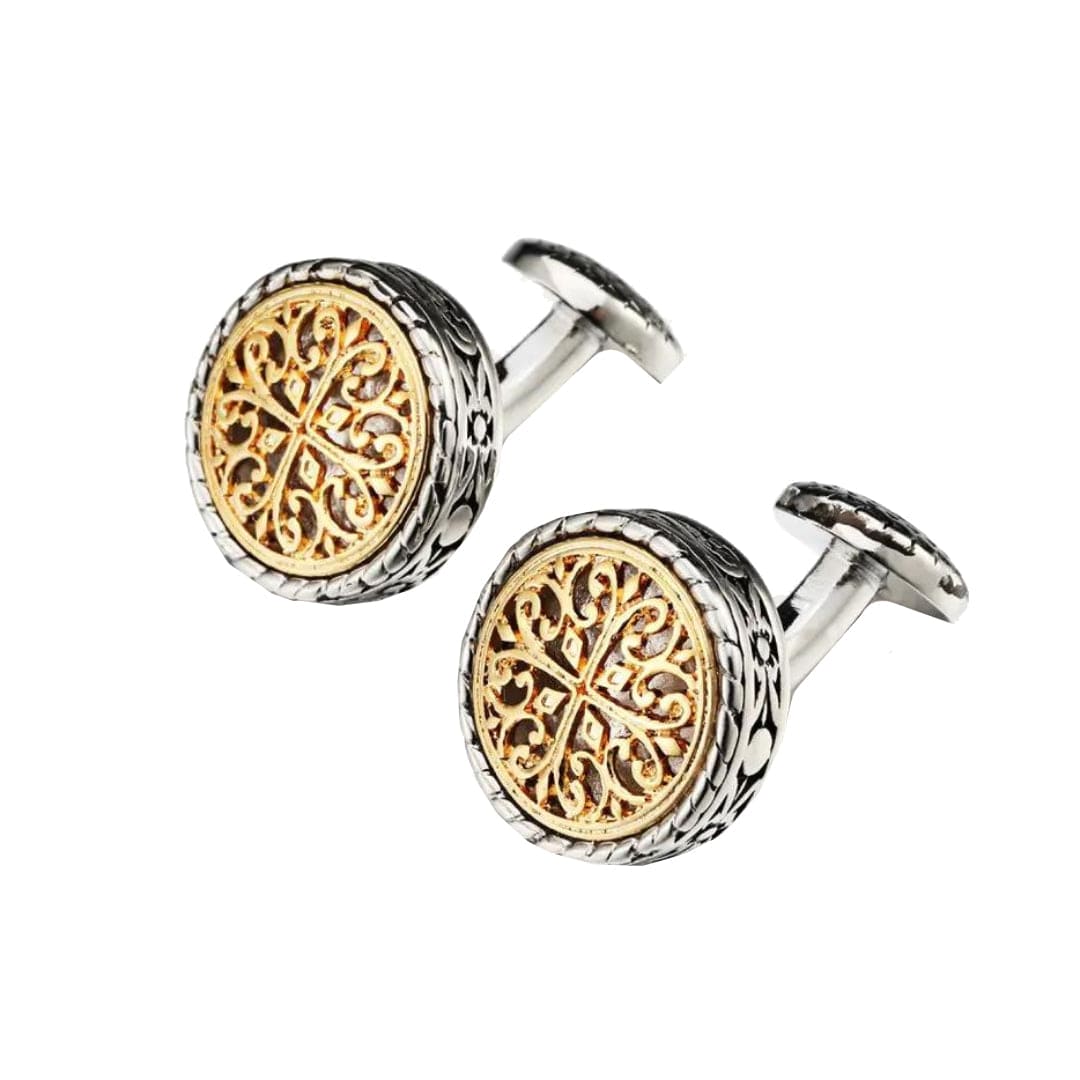 Chokore  Chokore Vintage Silver Gold Cufflinks 