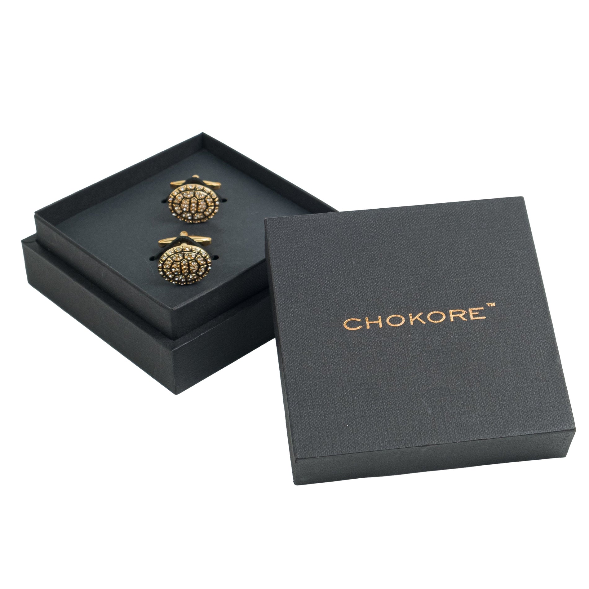 Chokore Chokore Tortoise Shell Crystal Cufflinks Chokore Tortoise Shell Crystal Cufflinks 