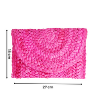 Chokore Chokore Rattan Beach Clutch (Hot Pink)