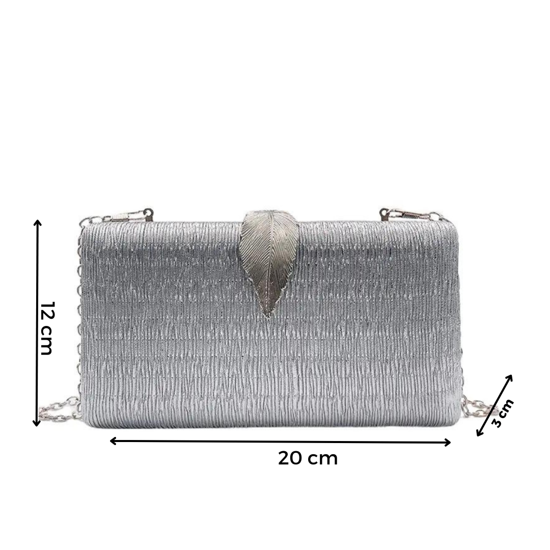 Chokore  Chokore Shimmery Leaf Clutch/Handbag (Silver) 