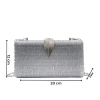 Chokore Chokore Shimmery Leaf Clutch/Handbag (Silver)