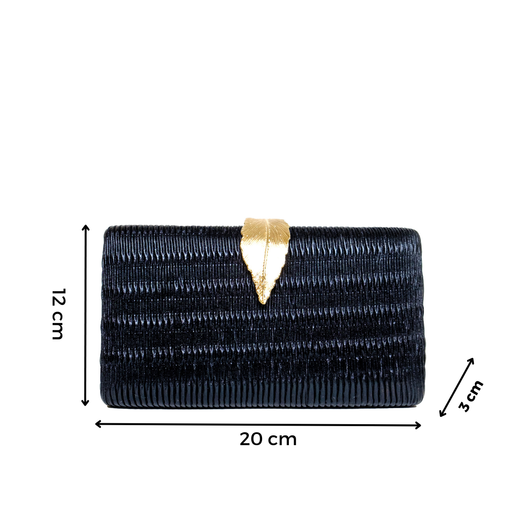 Chokore Chokore Shimmery Leaf Clutch/Handbag (Black) Chokore Shimmery Leaf Clutch/Handbag (Black) 