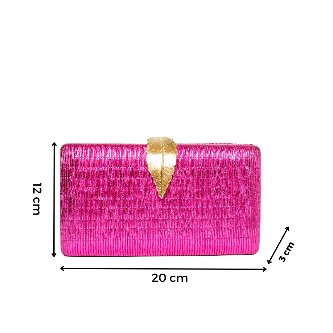 Chokore Chokore Shimmery Leaf Clutch/Handbag (Pink) Chokore Shimmery Leaf Clutch/Handbag (Pink) 