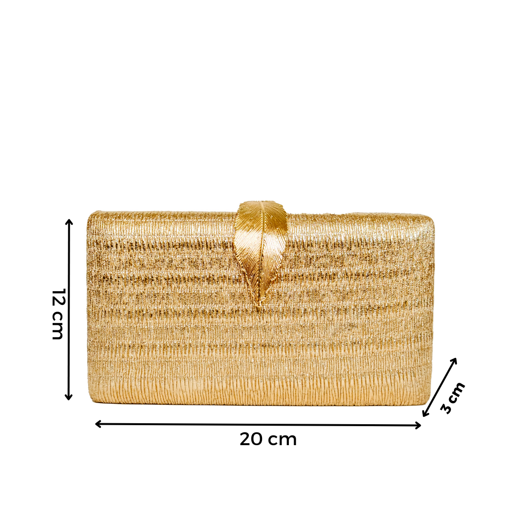 Chokore Chokore Shimmery Leaf Clutch/Handbag (Gold) Chokore Shimmery Leaf Clutch/Handbag (Gold) 